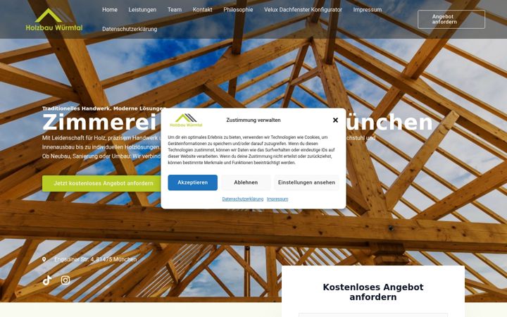 Screenshot of holzbau-wuermtal.com