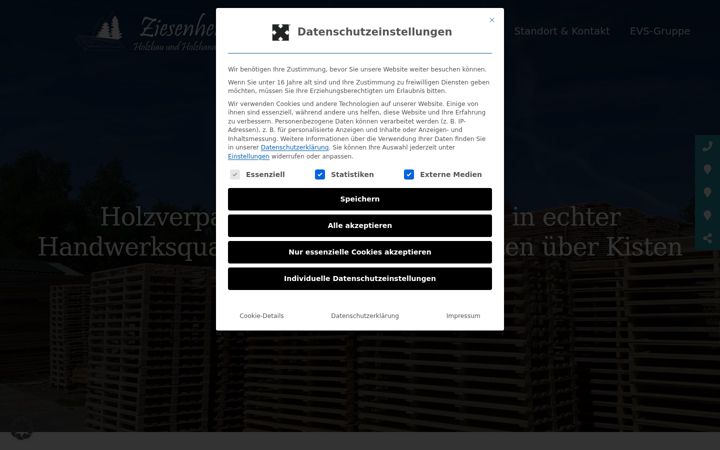 Screenshot of holzbau-ziesenhenne.de