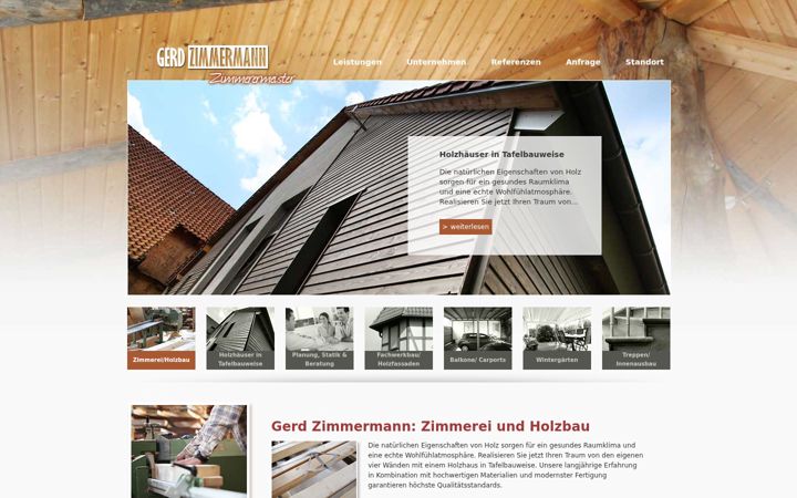 Screenshot of holzbau-zimmermann.com