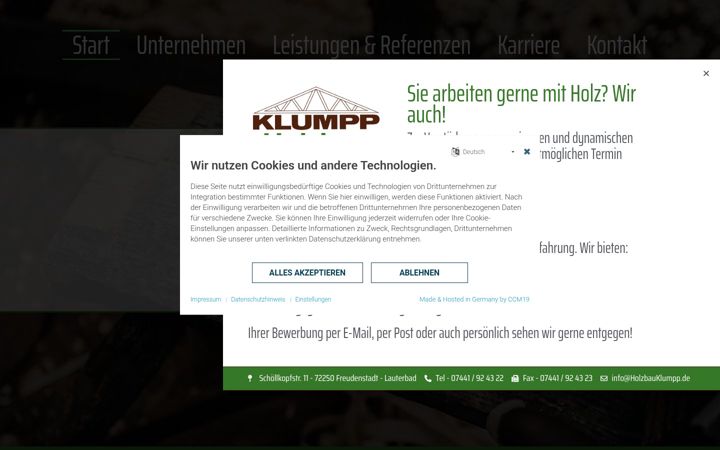 Screenshot of holzbauklumpp.de