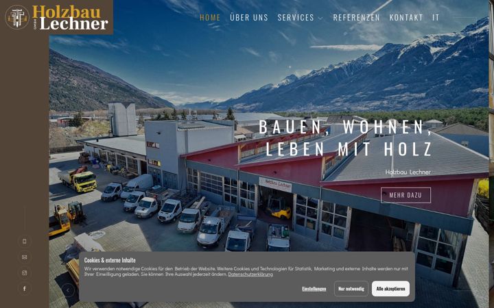 Screenshot of holzbaulechner.com