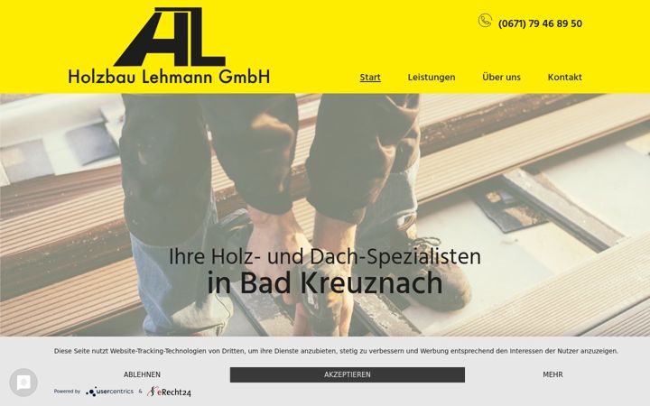 Screenshot of holzbaulehmann.de