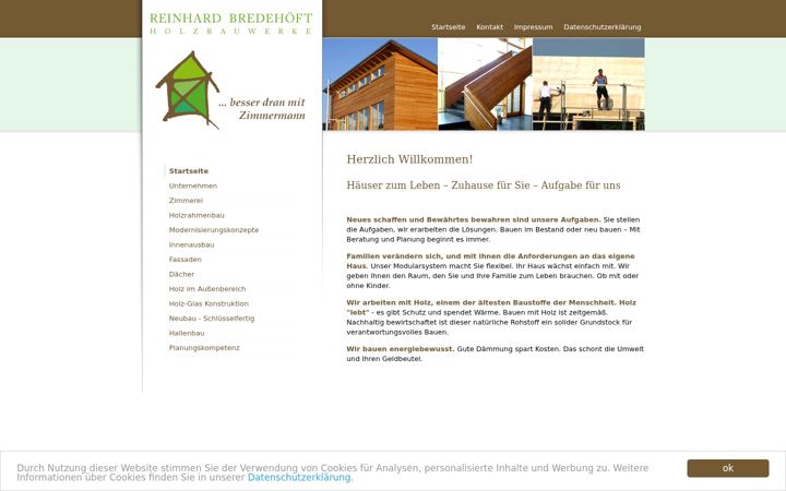 Screenshot of holzbauwerke-bredehoeft.de