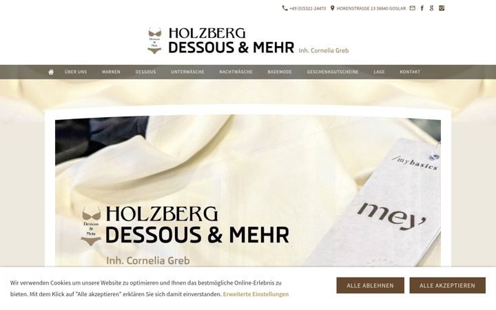 Screenshot of holzberg-dessous.de