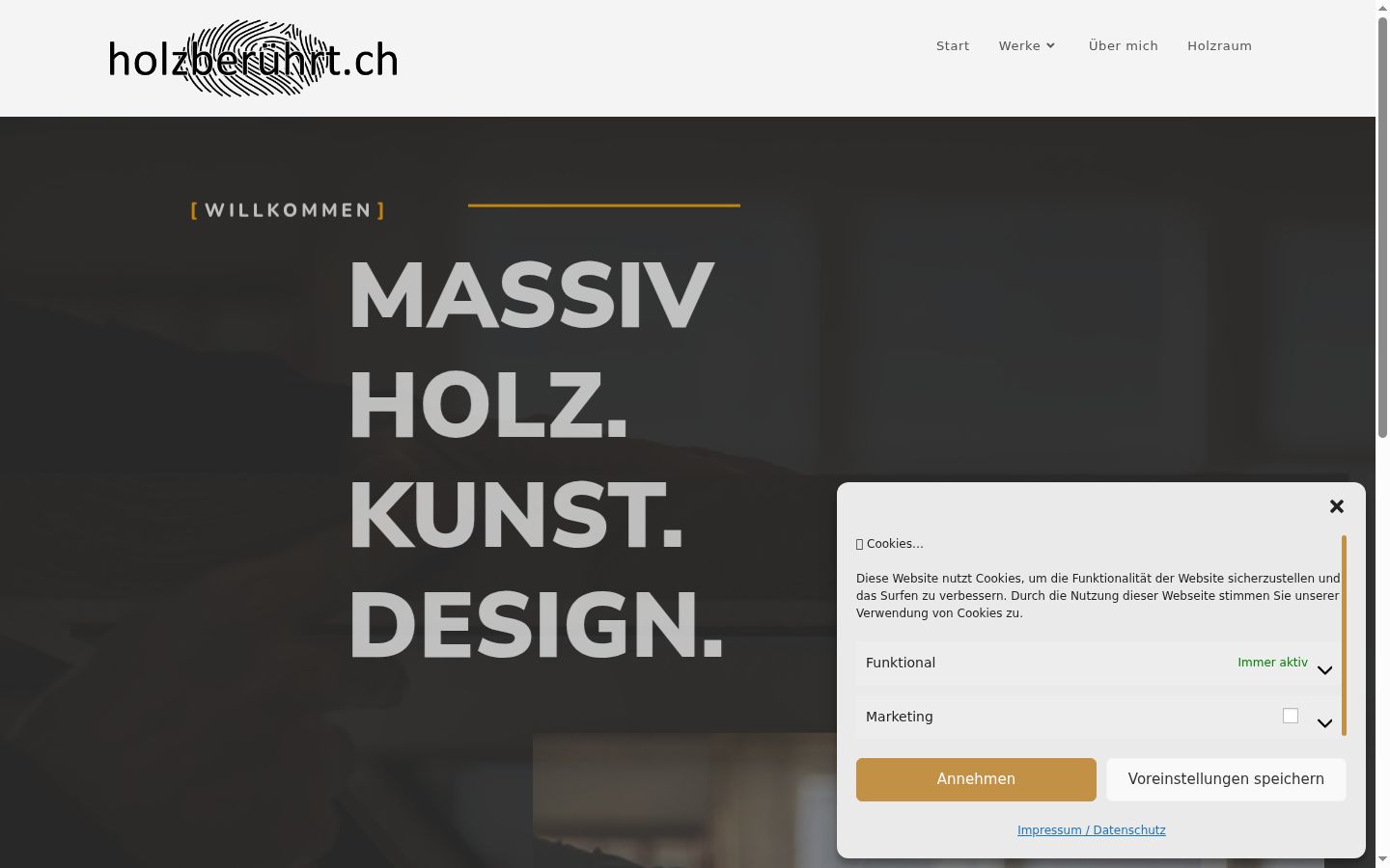 Screenshot des Einwilligungsbanners vor jeglicher Interaktion