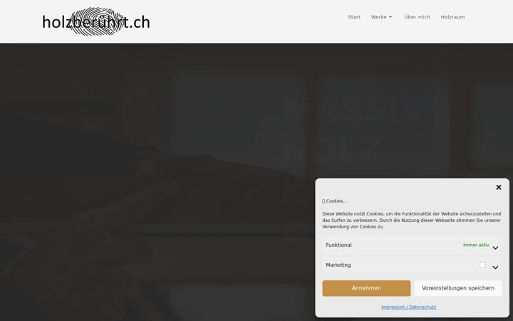 Screenshot of holzberuehrt.ch