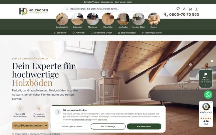 Screenshot of holzboden-direkt.de