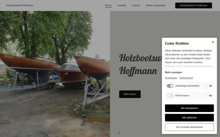 Screenshot of holzbootswerft-hoffmann.de