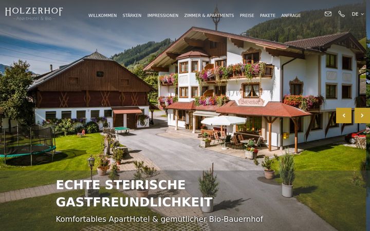 Screenshot of holzerhof.at