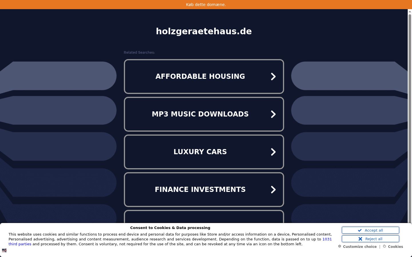 Screenshot des Einwilligungsbanners vor jeglicher Interaktion