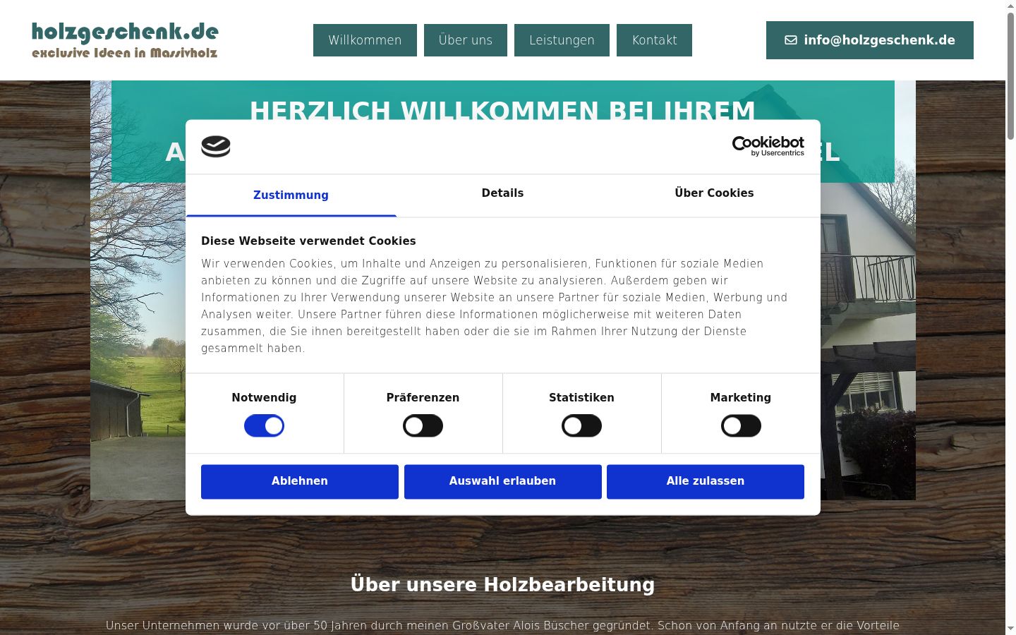 Screenshot of the consent banner shown before any interaction
