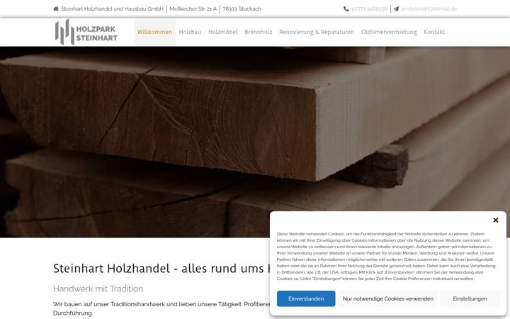 Screenshot of holzhandel-steinhart.de