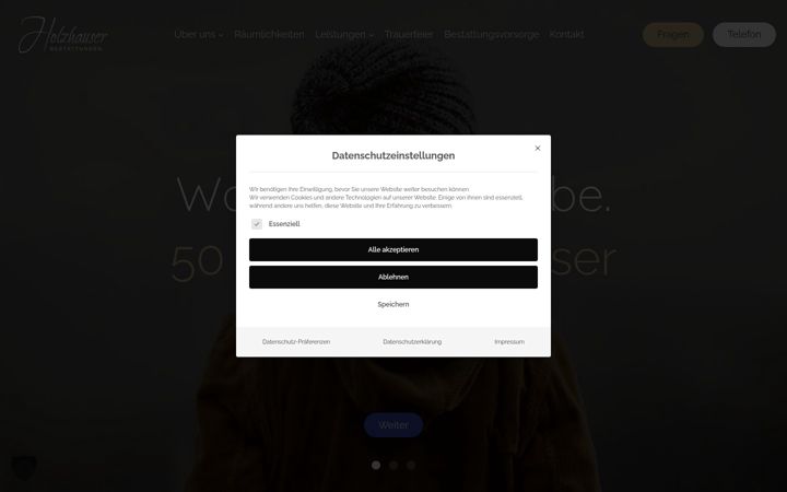 Screenshot ta' holzhauser-bestattungen.de