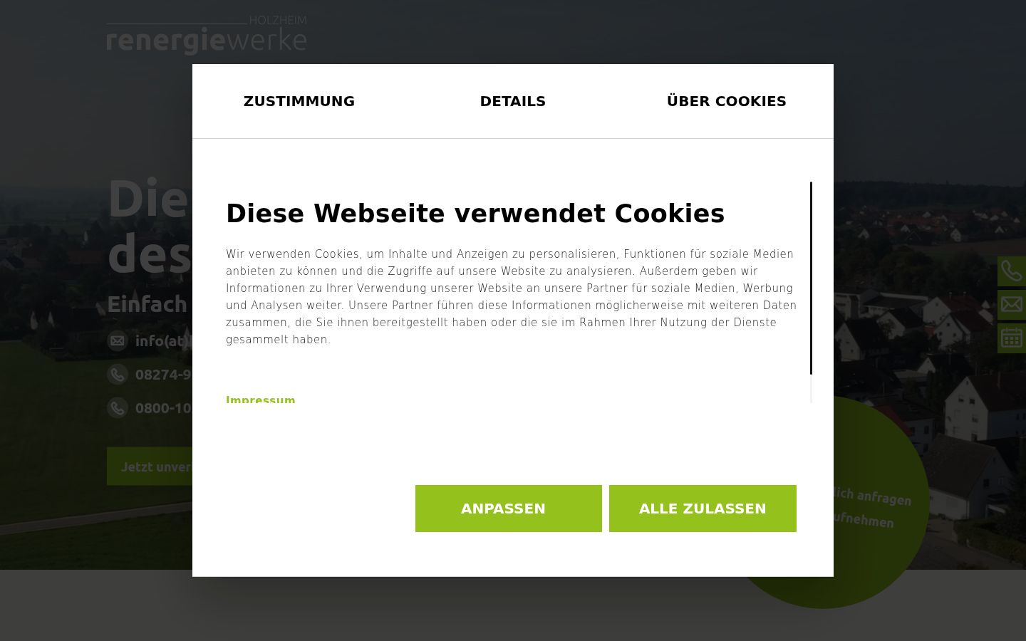 Screenshot van de toestemmingsbanner zoals getoond vóór enige interactie
