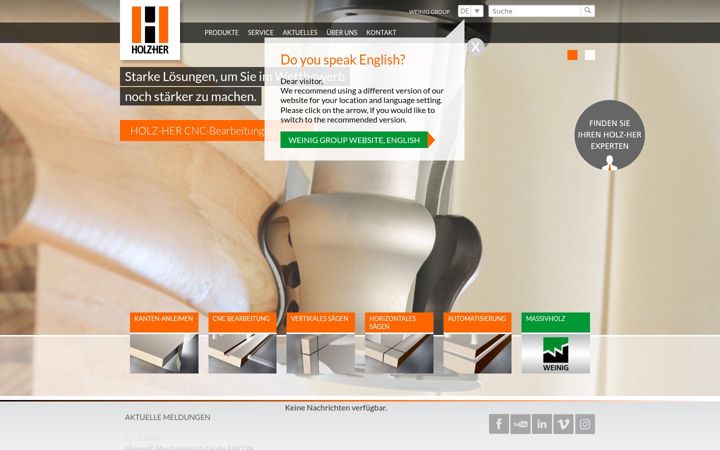 Screenshot of holzher.ch