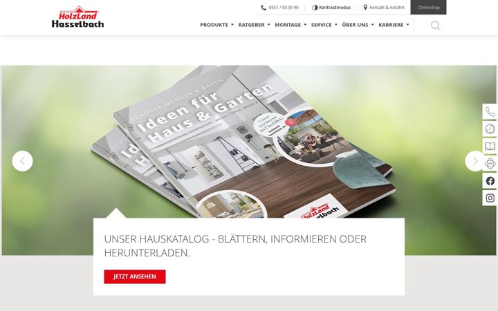 Screenshot of holzland-hasselbach.de