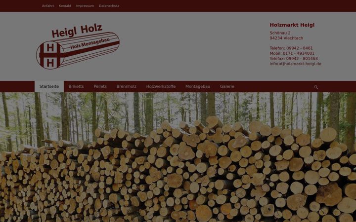 Screenshot of holzmarkt-heigl.de