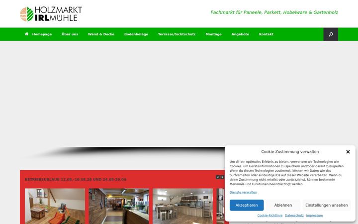 Screenshot of holzmarkt-irlmuehle.de