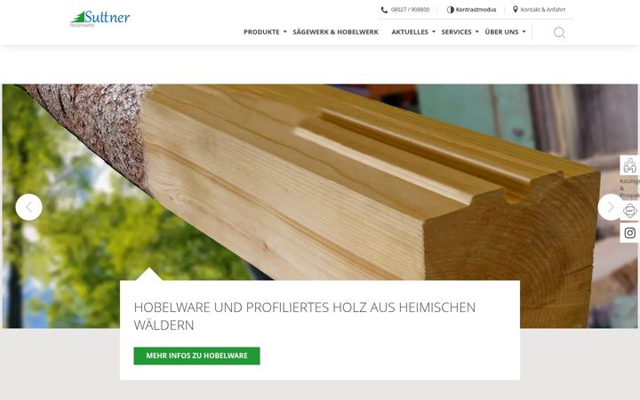 Screenshot of holzmarkt-suttner.de