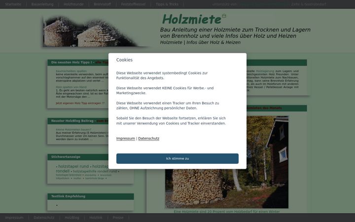 Screenshot of holzmiete.de