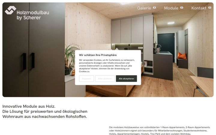 Screenshot of holzmodulbau-scherer.at