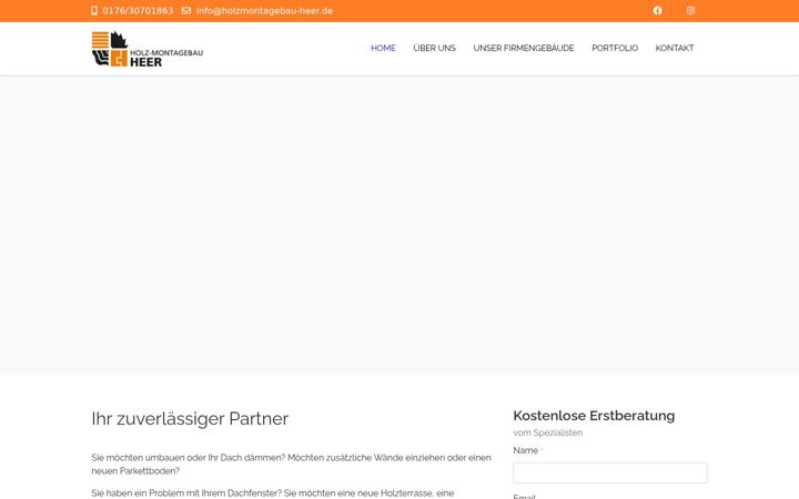 Screenshot of holzmontagebau-heer.de