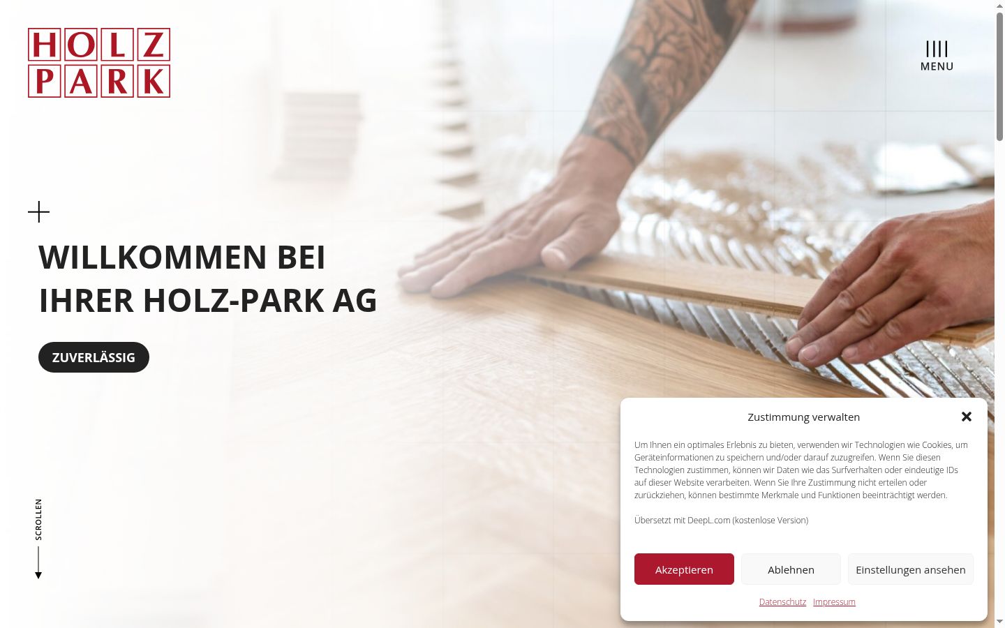 Skärmbild av samtyckesbannern som visades före någon interaktion