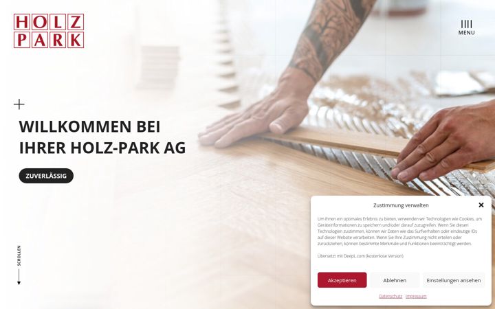 Screenshot of holzpark.com