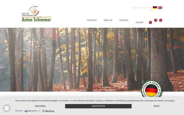Screenshot of holzprodukte-schimmer.de