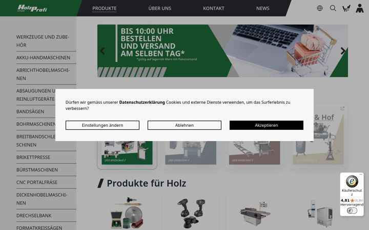 Screenshot of holzprofi.ch