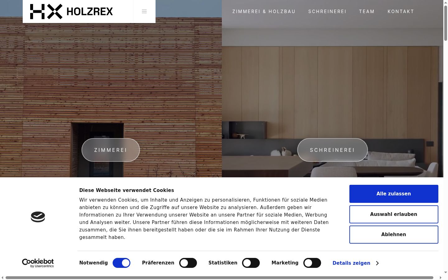 Screenshot del banner di consenso mostrato prima di qualsiasi interazione