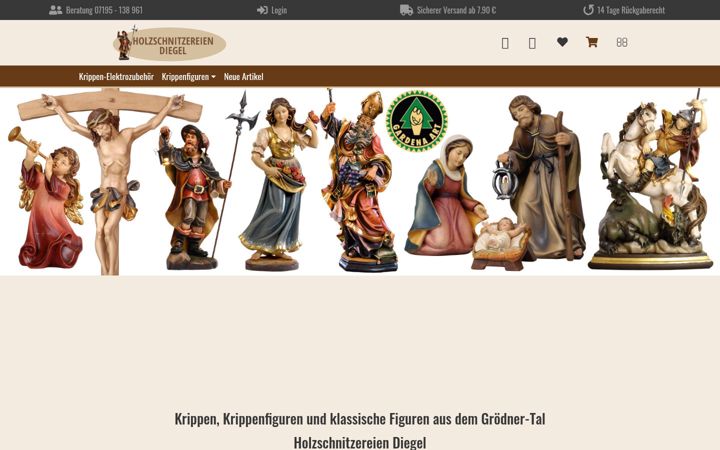 Screenshot of holzschnitzereien-diegel-shop.de