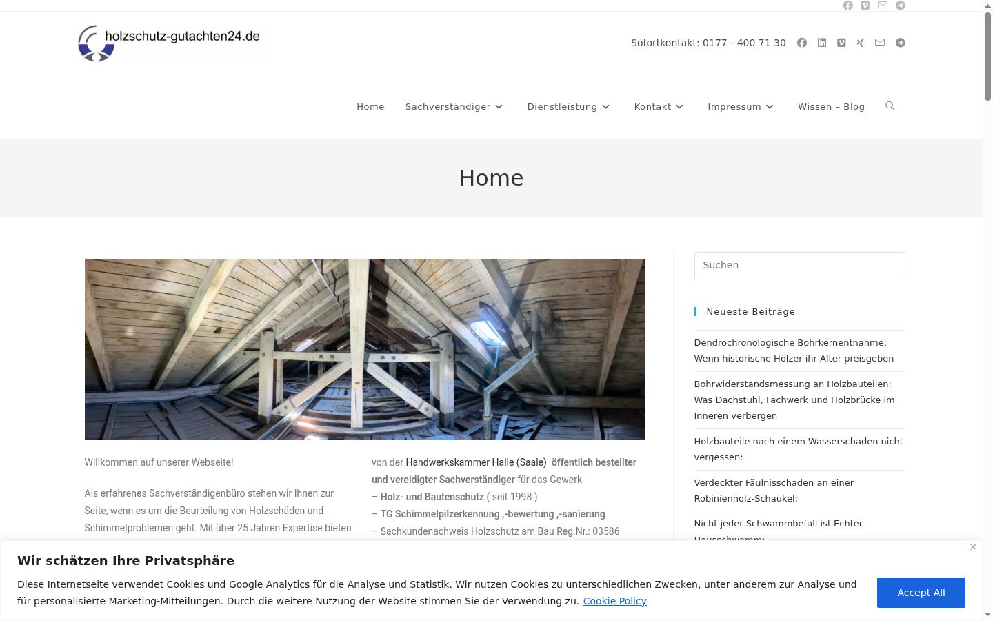 Screenshot of the consent banner shown before any interaction
