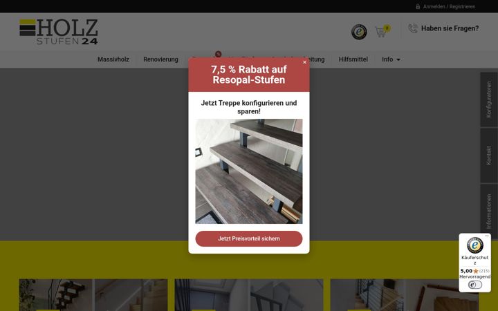 Screenshot of holzstufen24.de