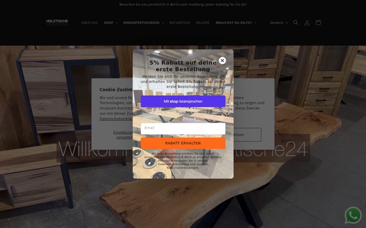 Screenshot of holztische24.com
