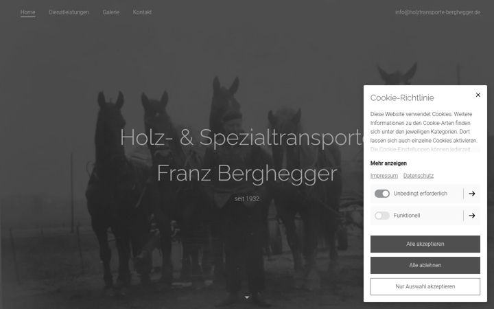 Screenshot of holztransporte-berghegger.de