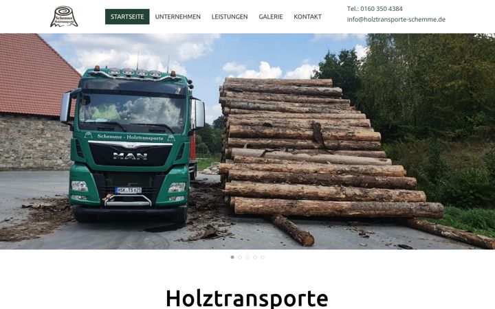 Screenshot of holztransporte-schemme.de