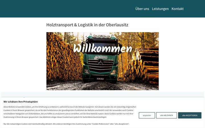 Screenshot of holztransporte-schuster.de