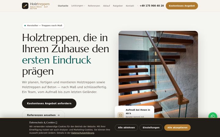 Screenshot of holztreppennachmass.de