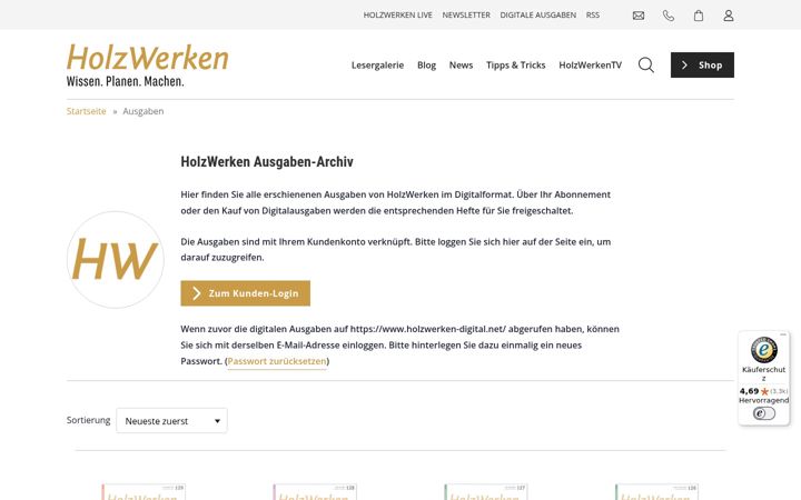 Screenshot of holzwerken-digital.net
