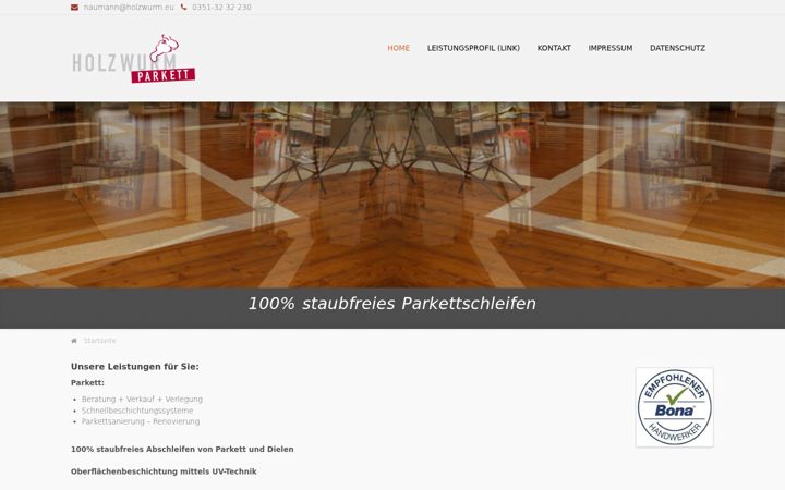 Screenshot of holzwurm-dresden.de