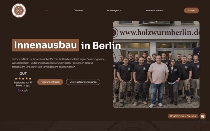 Screenshot of holzwurmberlin.de