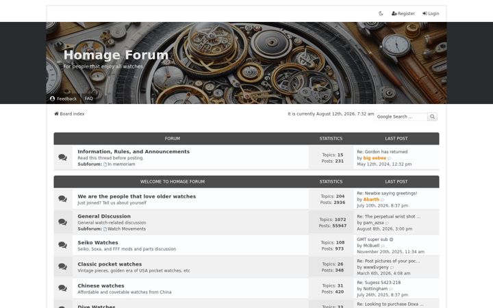 Screenshot of homage-forum.com