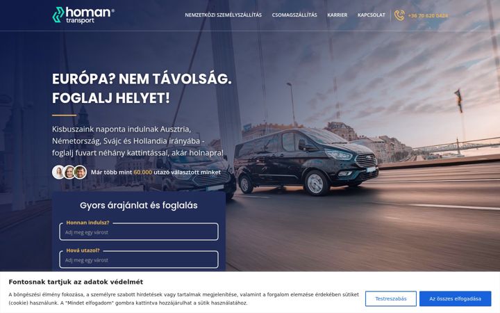 Screenshot of homantransport.hu