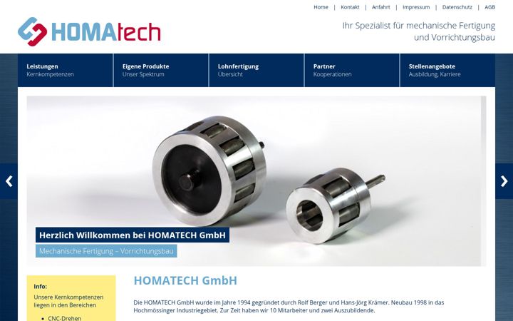 Screenshot of homatech.de