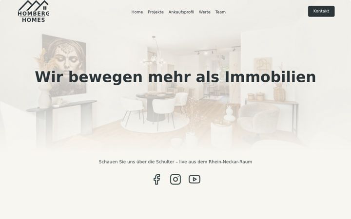 Screenshot of homberg-homes.de