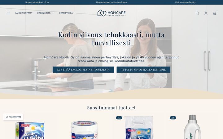 Screenshot of homcare.fi