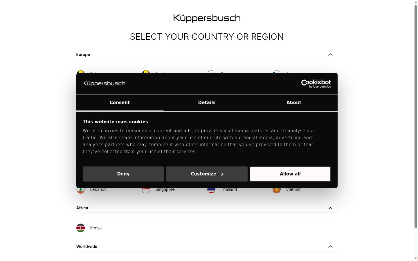 Screenshot tal-banner tal-kunsens muri qabel kwalunkwe interazzjoni