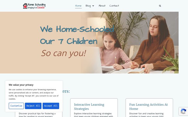 Screenshot of home-schooling.ca