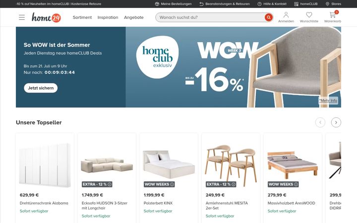 Screenshot of home24.at